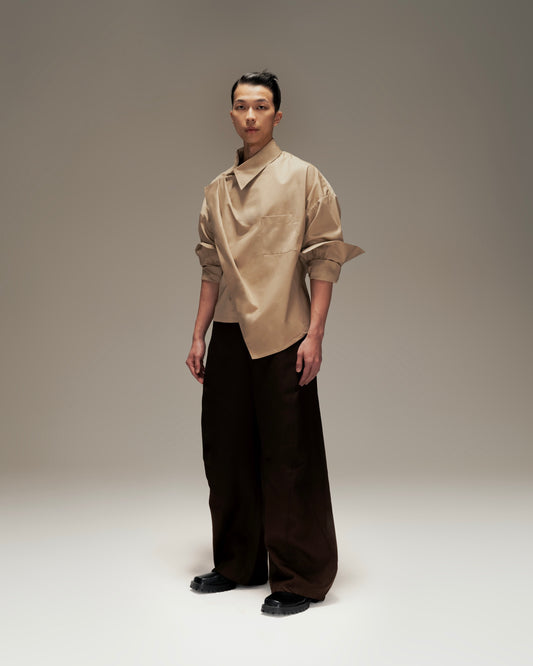 CARVED LINE SHIRT KHAKI
