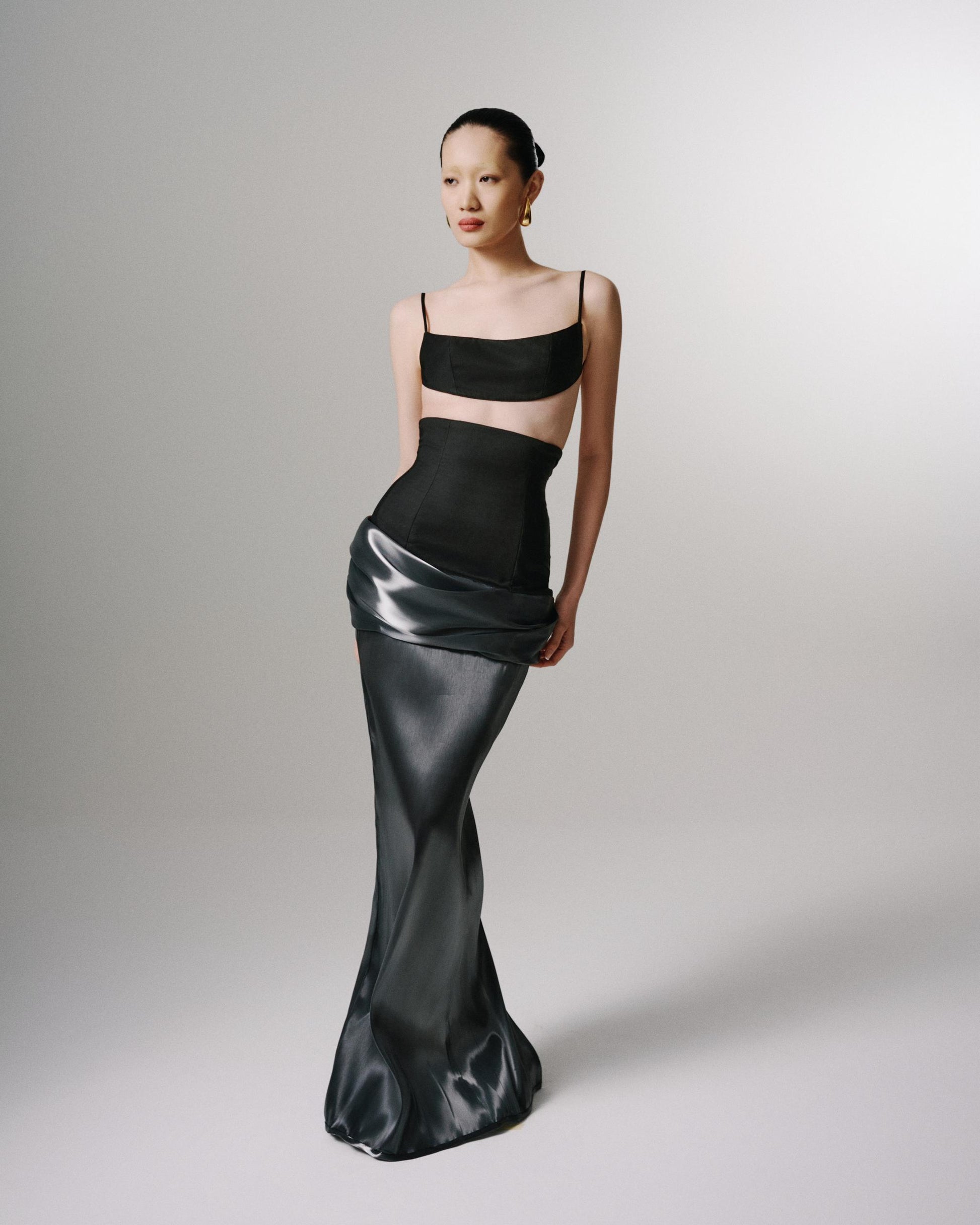 LIQUID METAL MAXI SKIRT