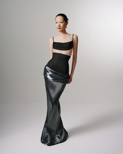 LIQUID METAL MAXI SKIRT